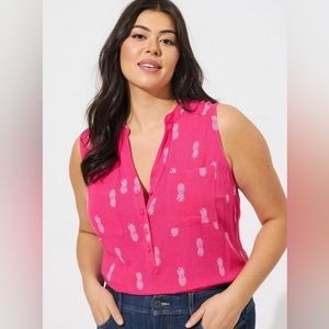 Torrid Camis Harper Washable Gauze Sleeveless Pullover Blouse Size 2